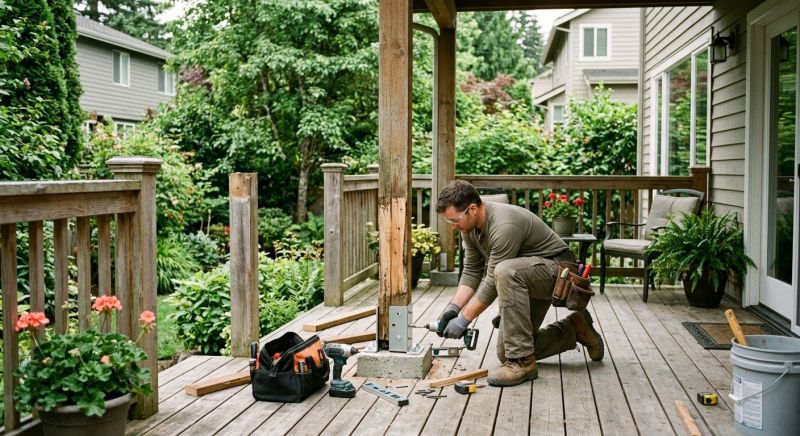 Veranda Post Repair in Redmond, WA